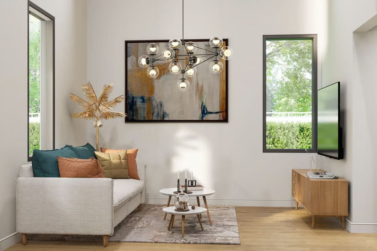 Warm Neutrals and a Chandelier That Earns Its Spot in the Room