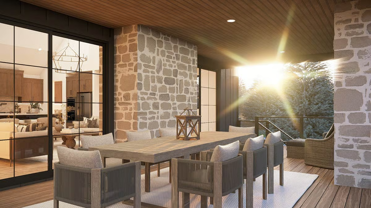 Covered Deck Dining Where the Sunset Comes Standard