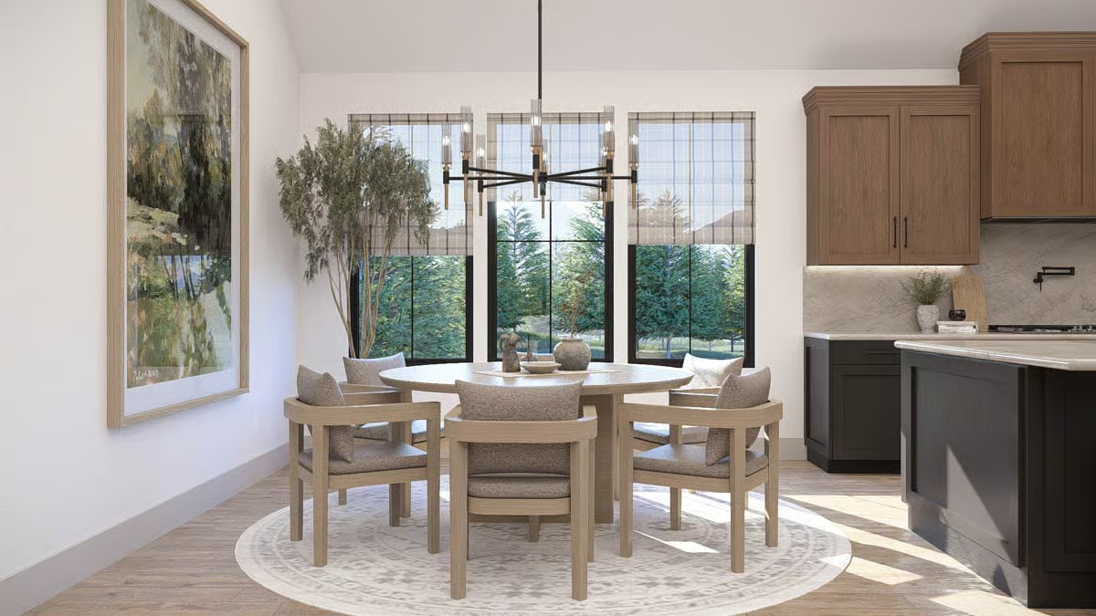 Roman Shades, a Round Table, and Morning Light That Does All the Work
