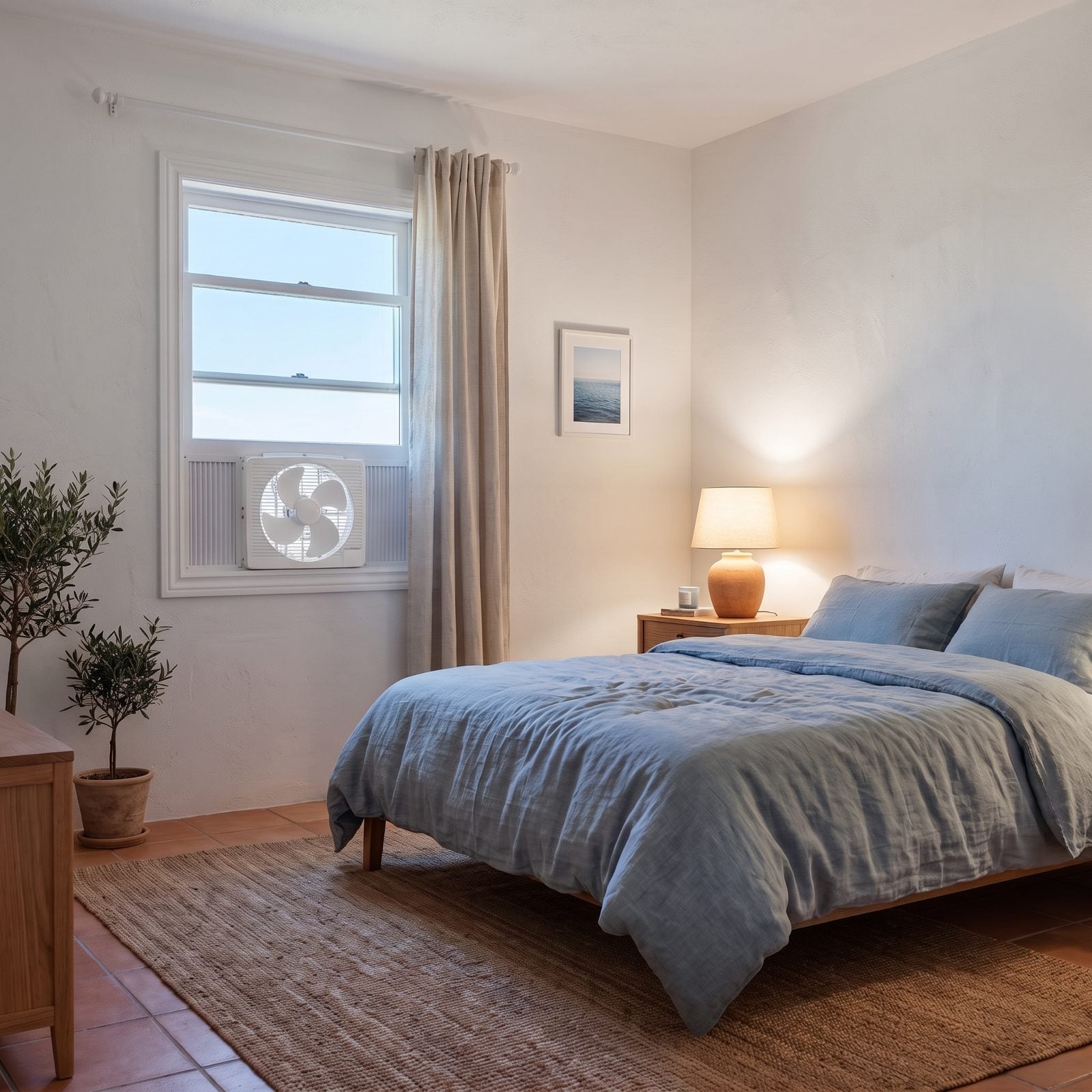 Flipping a Reversible Window Fan to Push the Day's Heat Out