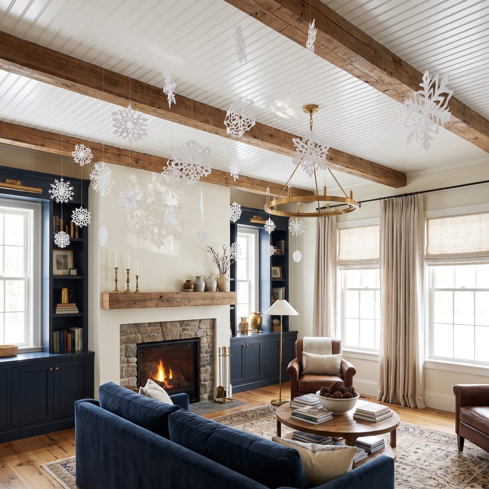 Float Paper Snowflakes at Different Ceiling Heights