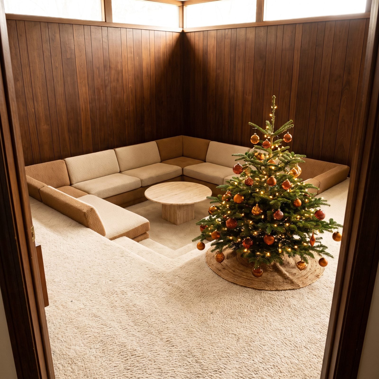 A Floor-Skimming Tree Matched to a Sunken Conversation Pit