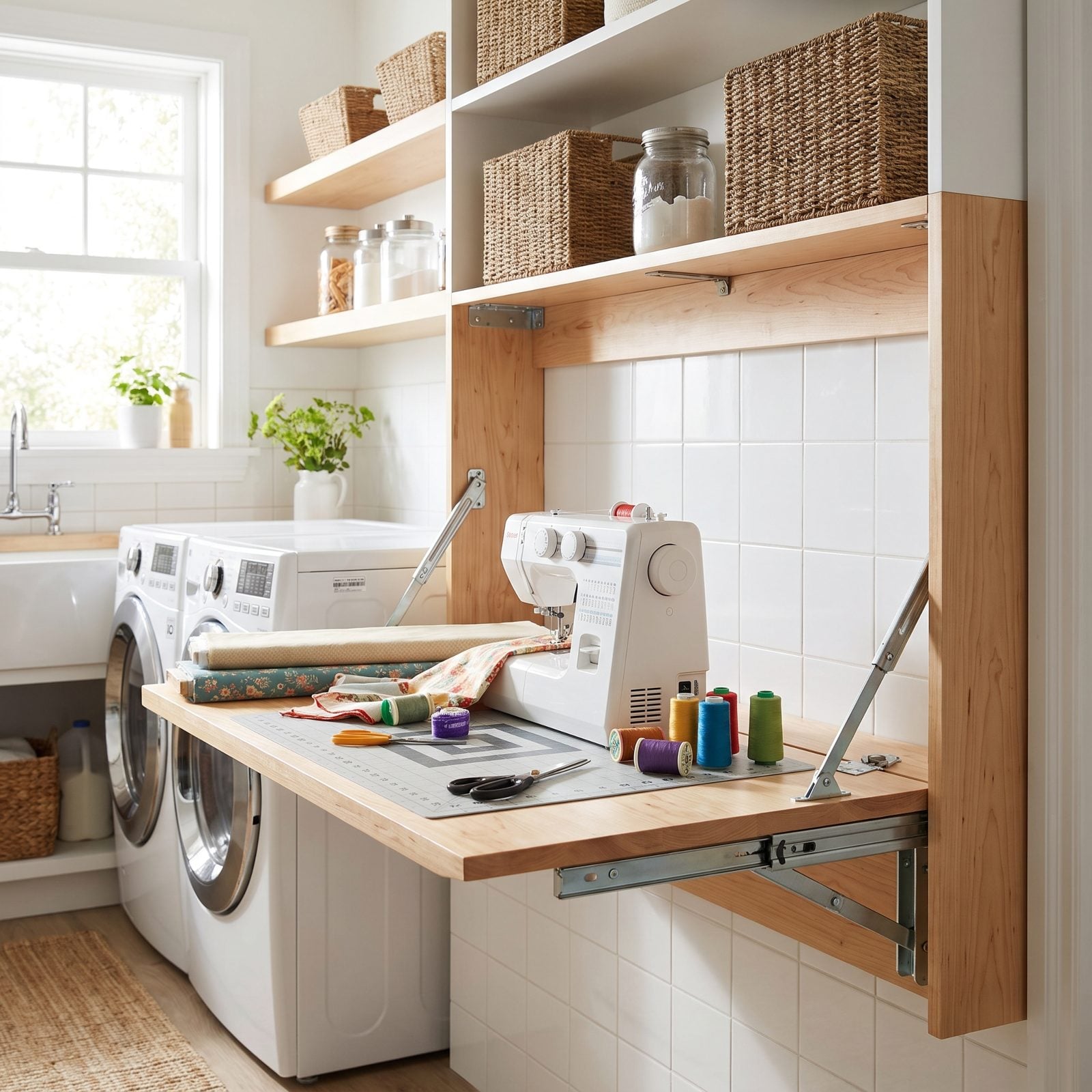 A Fold-Down Counter for Crafts or Laundry