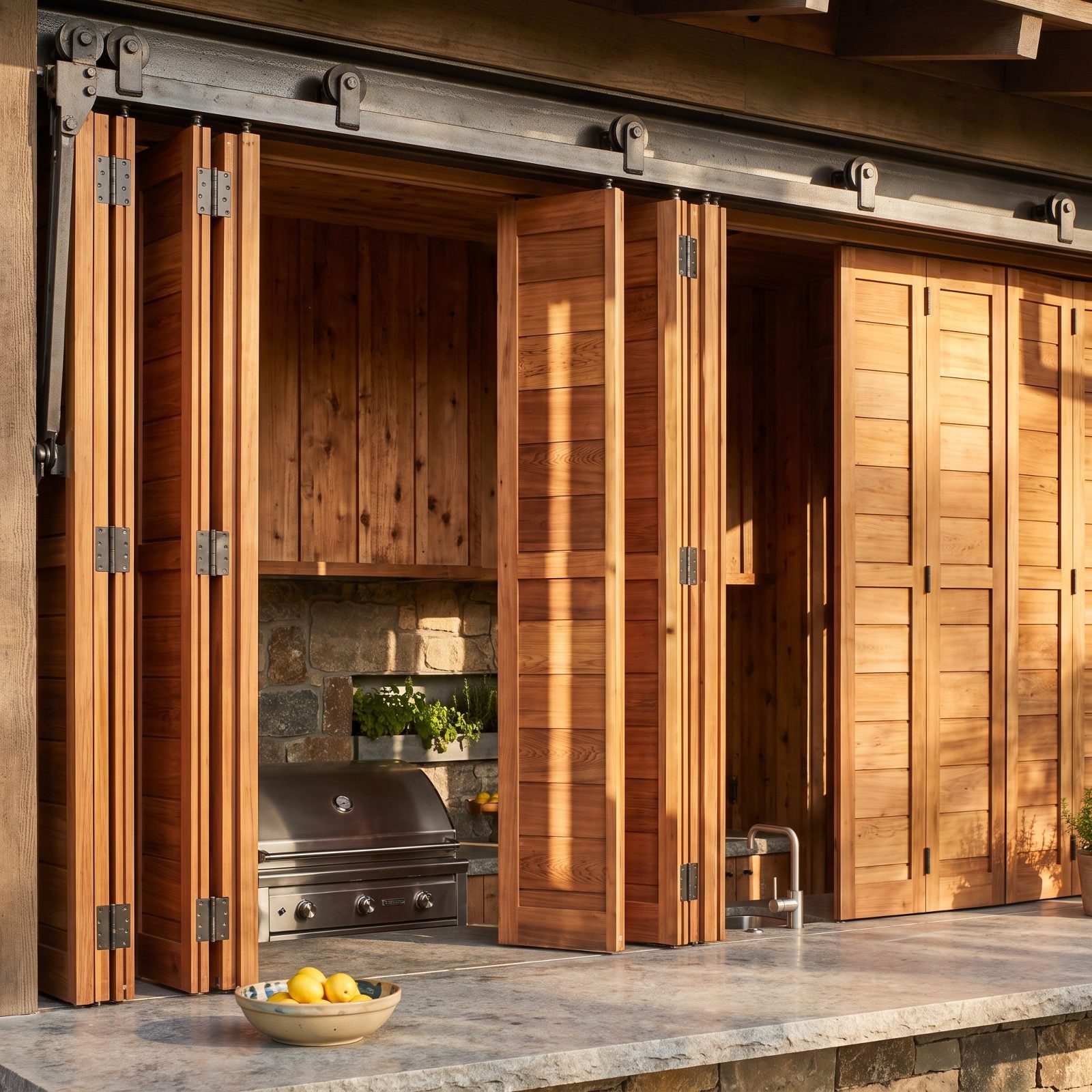 A Folding Shutter System for an Outdoor Kitchen