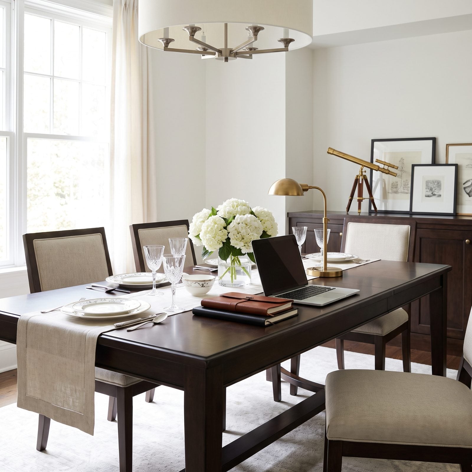 A Formal Dining Room Staged for Flexible Use
