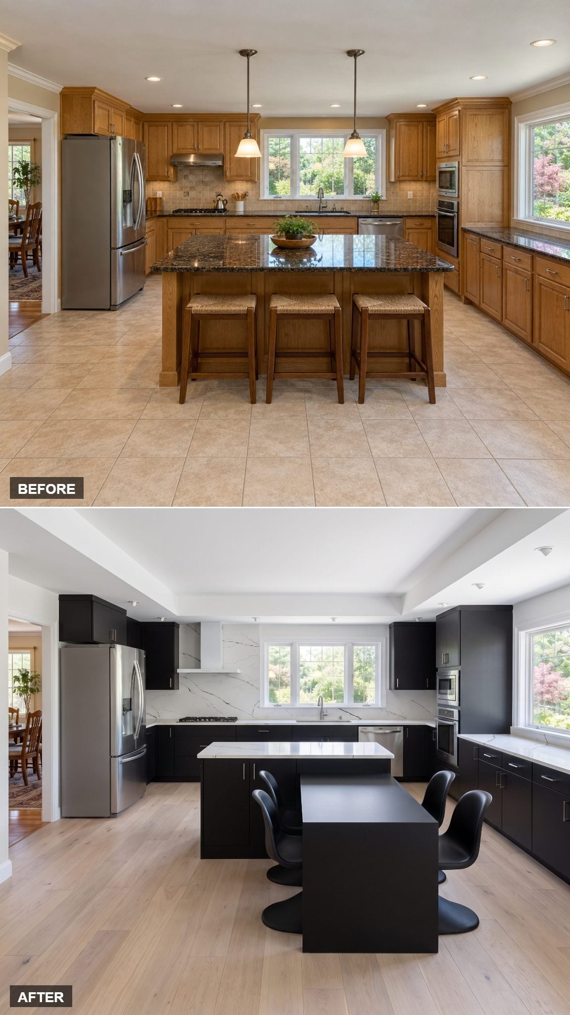 A Freestanding Dining L in Head-to-Toe Monochrome
