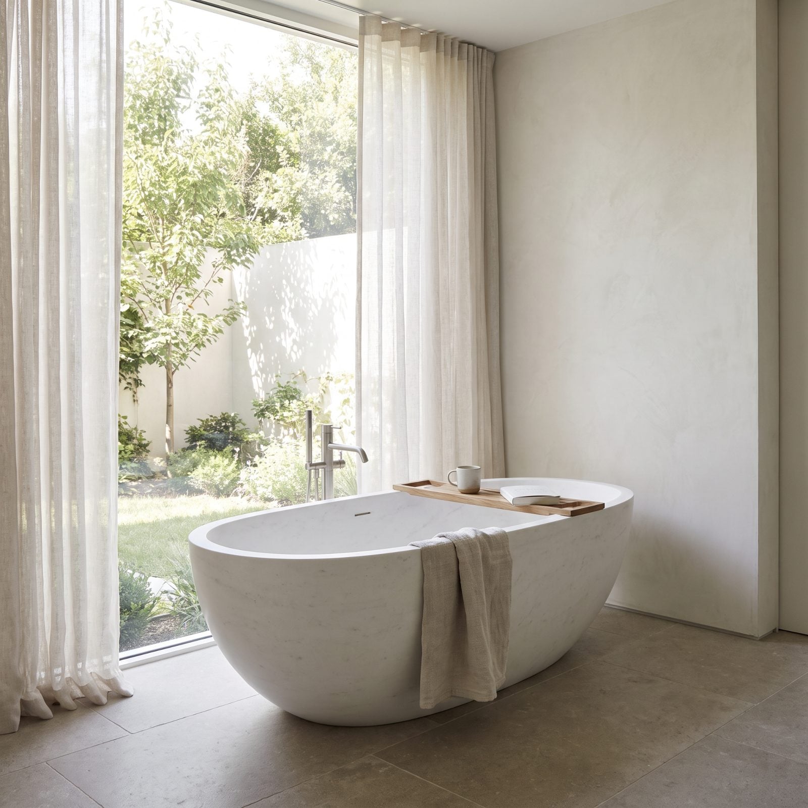 A Freestanding Soaking Tub