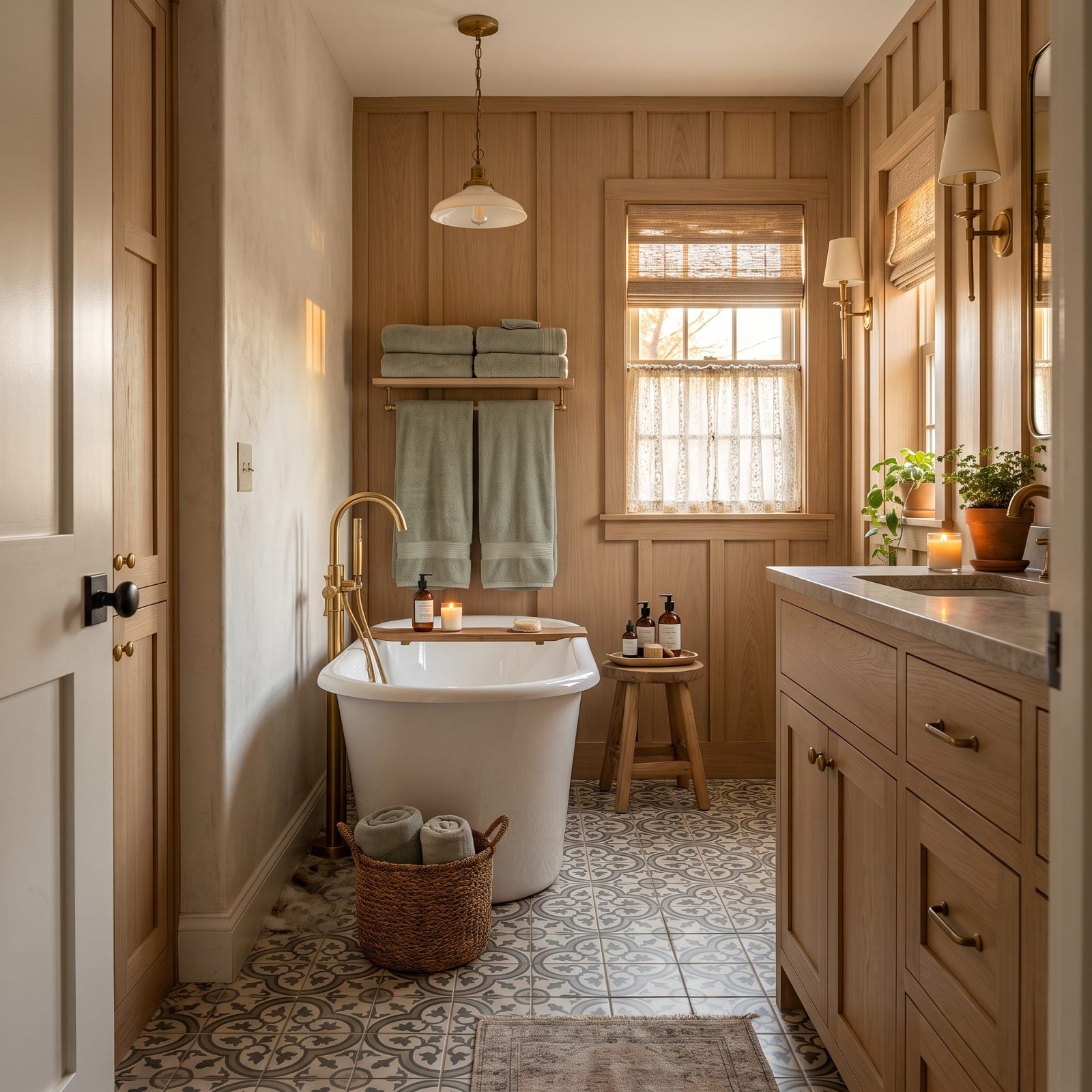 A Freestanding Tub Wedged Into a Gap No Mop Will Fit