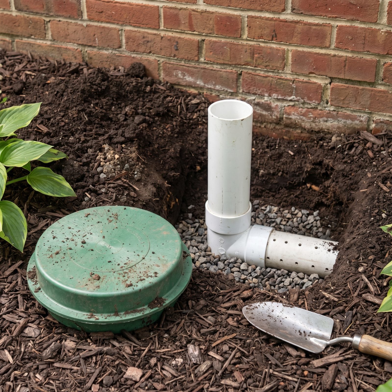 French-Drain Inspection Risers for Finding Underground Blockages