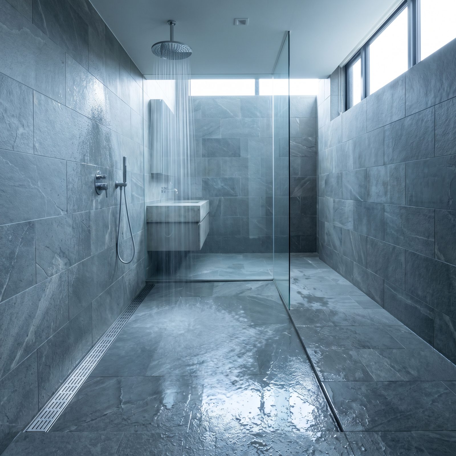 A Fully Waterproofed Wet-Room Layout
