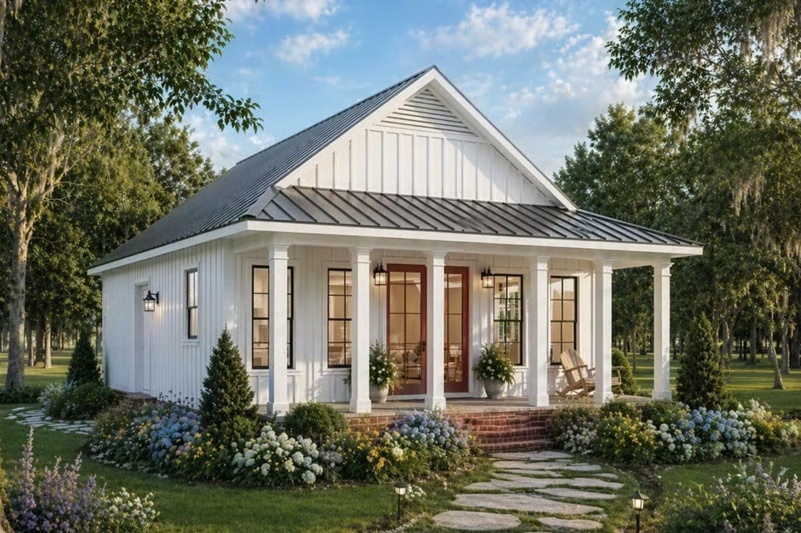 Garden Gate 2-Bedroom Cottage with Covered Front Porch Designed for Couples Who Love a Quiet Morning Coffee More Than Anything (Floor Plan)