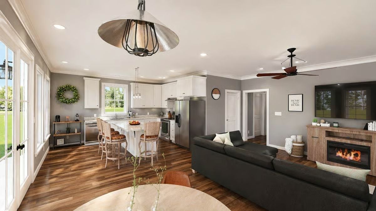 Open-Plan Living Where the Kitchen Island Does the Heavy Lifting