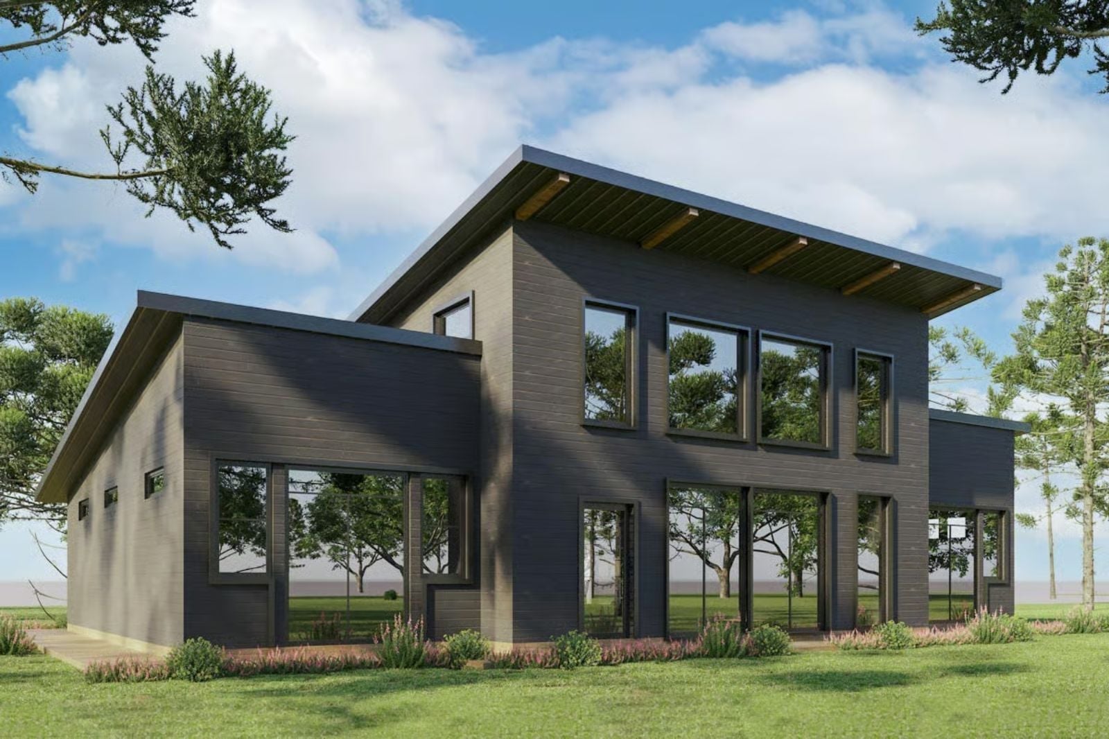 Glasswall Shed 3-Bedroom Contemporary Mountain House Plan with Loft (2,212 Sq. Ft. Floor Plan)