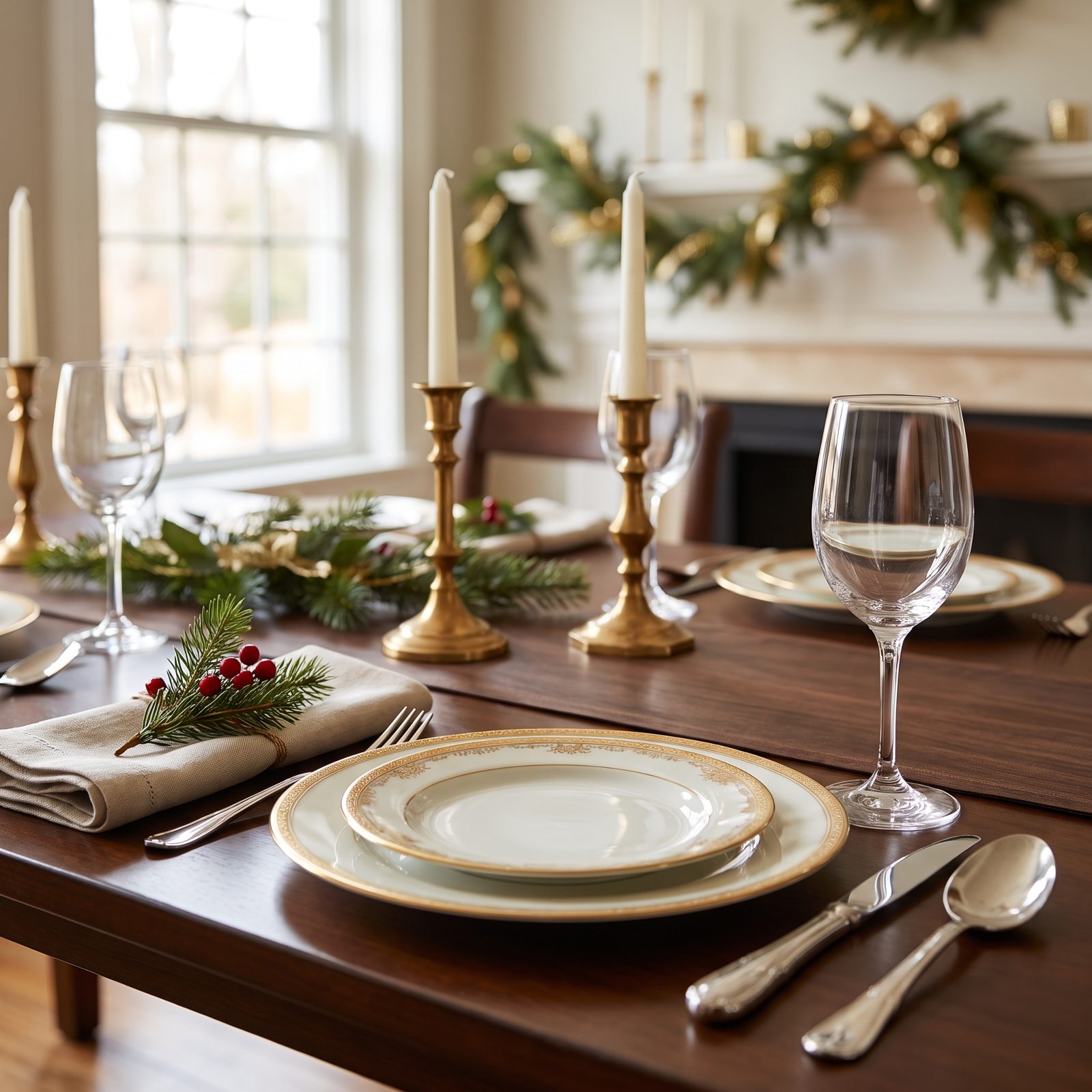 The Good China Set Out for Christmas Dinner