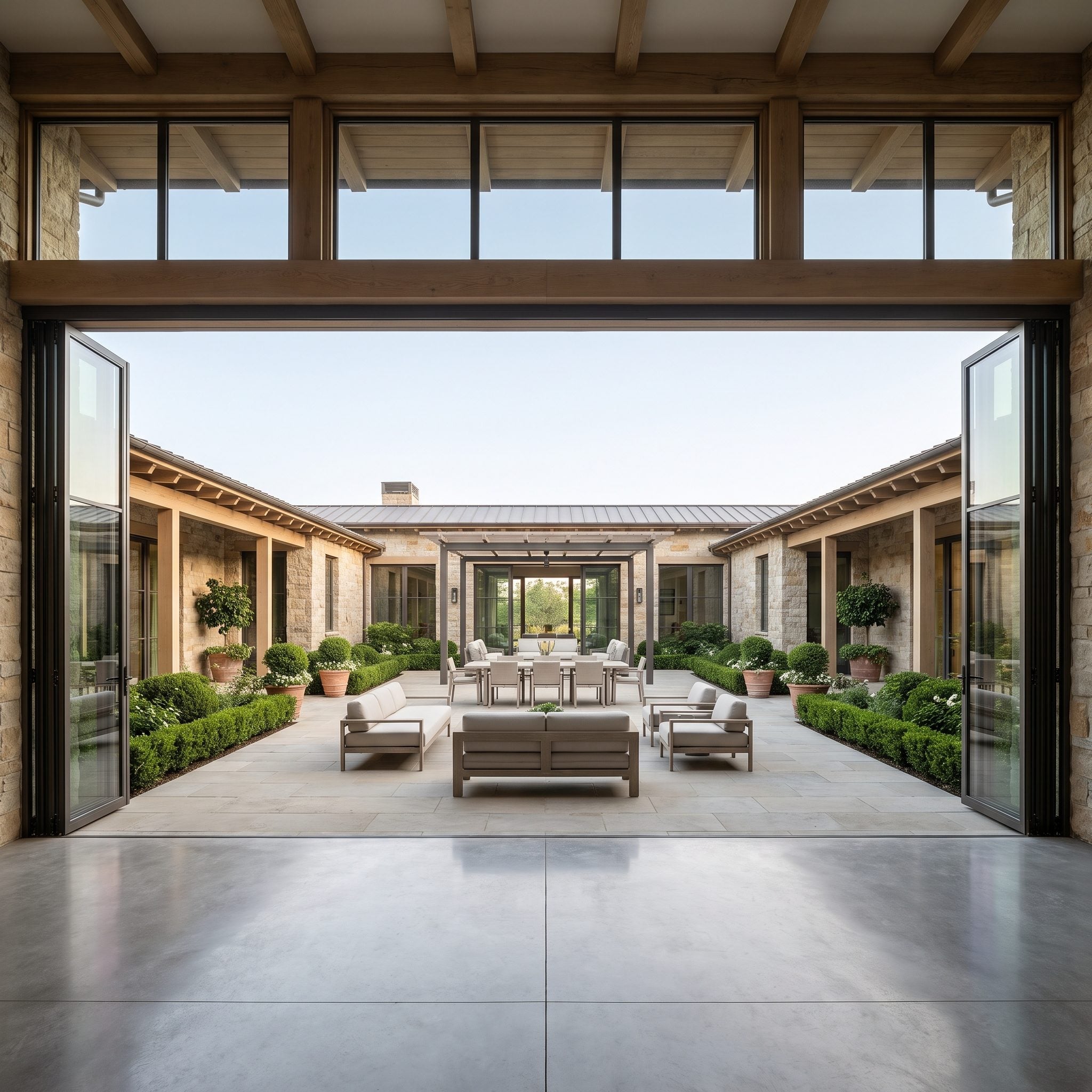 The Great Room That Folds Open Into a Full Outdoor Living Court