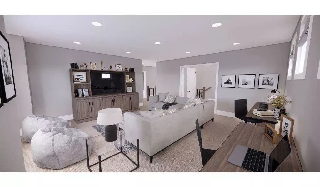 Bean Bag Chairs and a Built-In Entertainment Wall That Keep Everyone in the Same Room