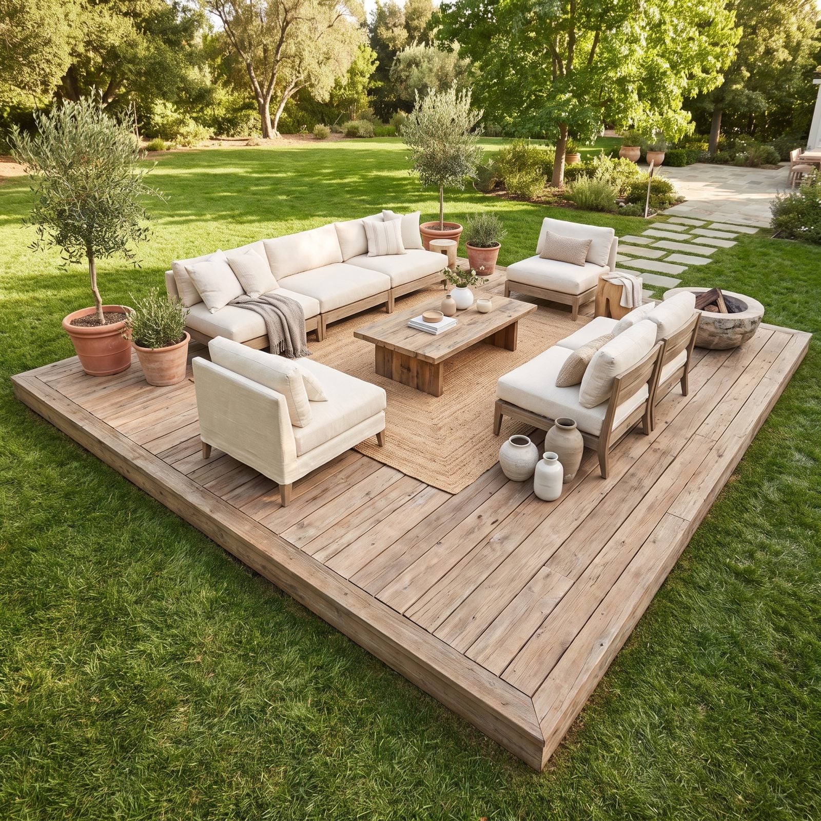 Ground-Level Decks Without Rail Maintenance