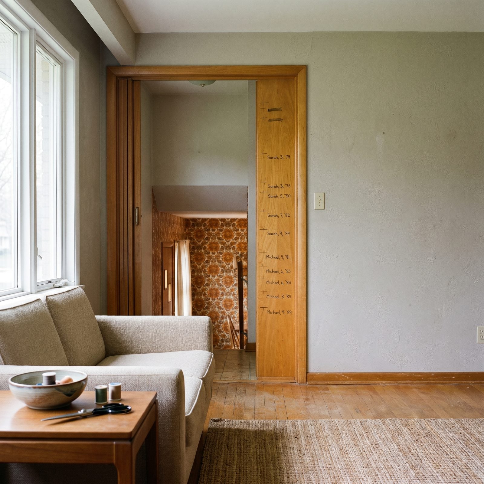 The Growth Chart Penciled Onto the Doorframe