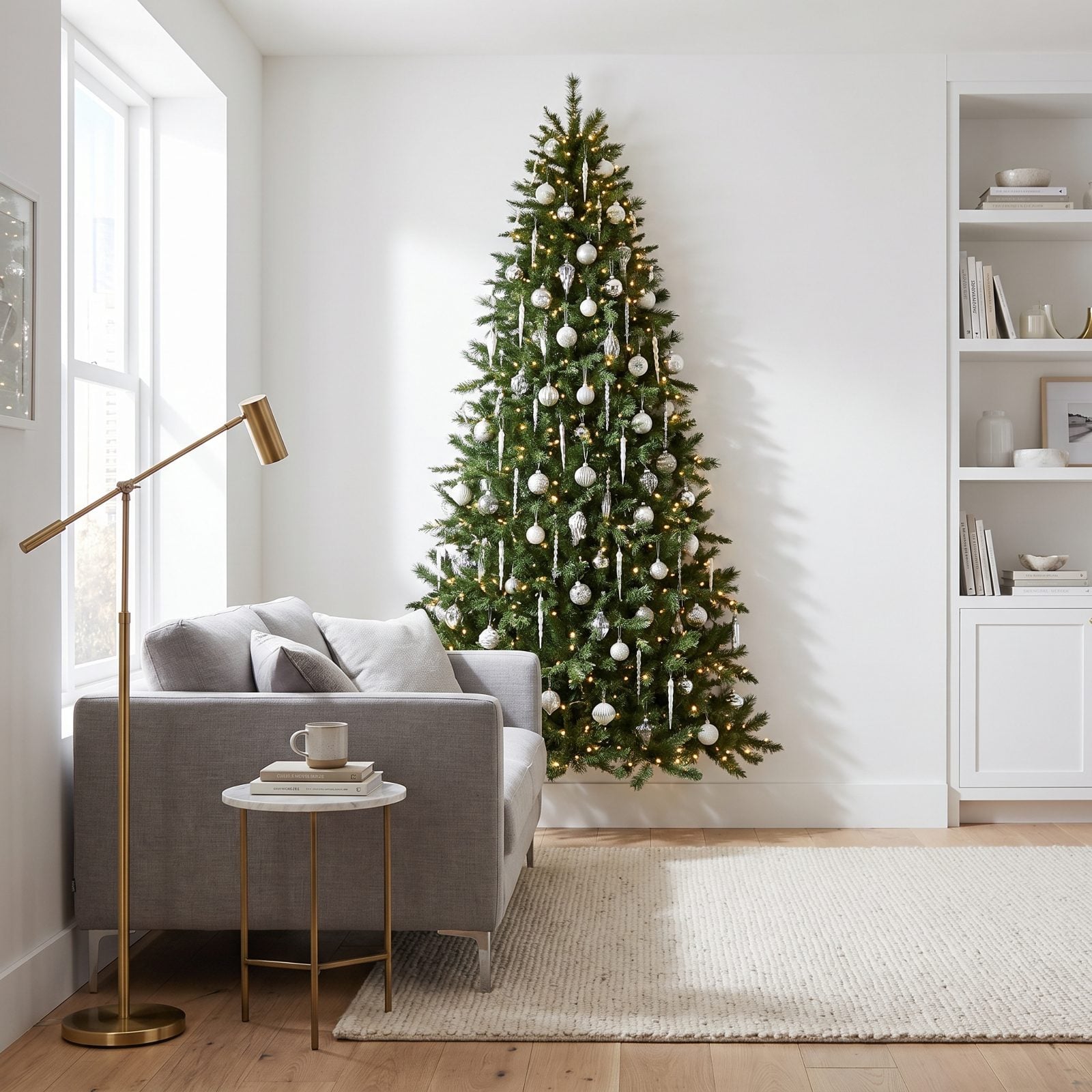 A Half-Tree Fitted Against a Shallow Apartment Wall