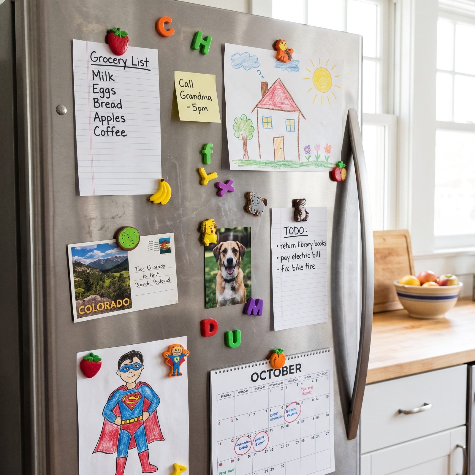 Handwritten Notes on the Fridge