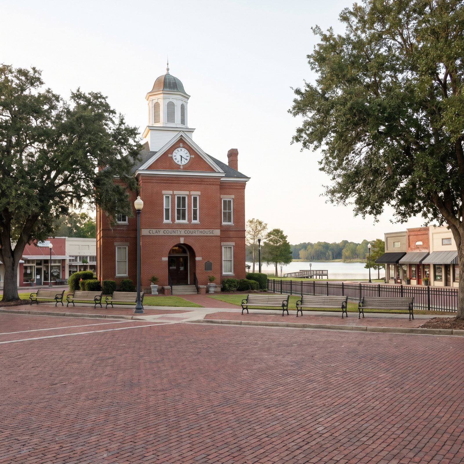 Hayesville: Courthouse Square and a Shared Lake
