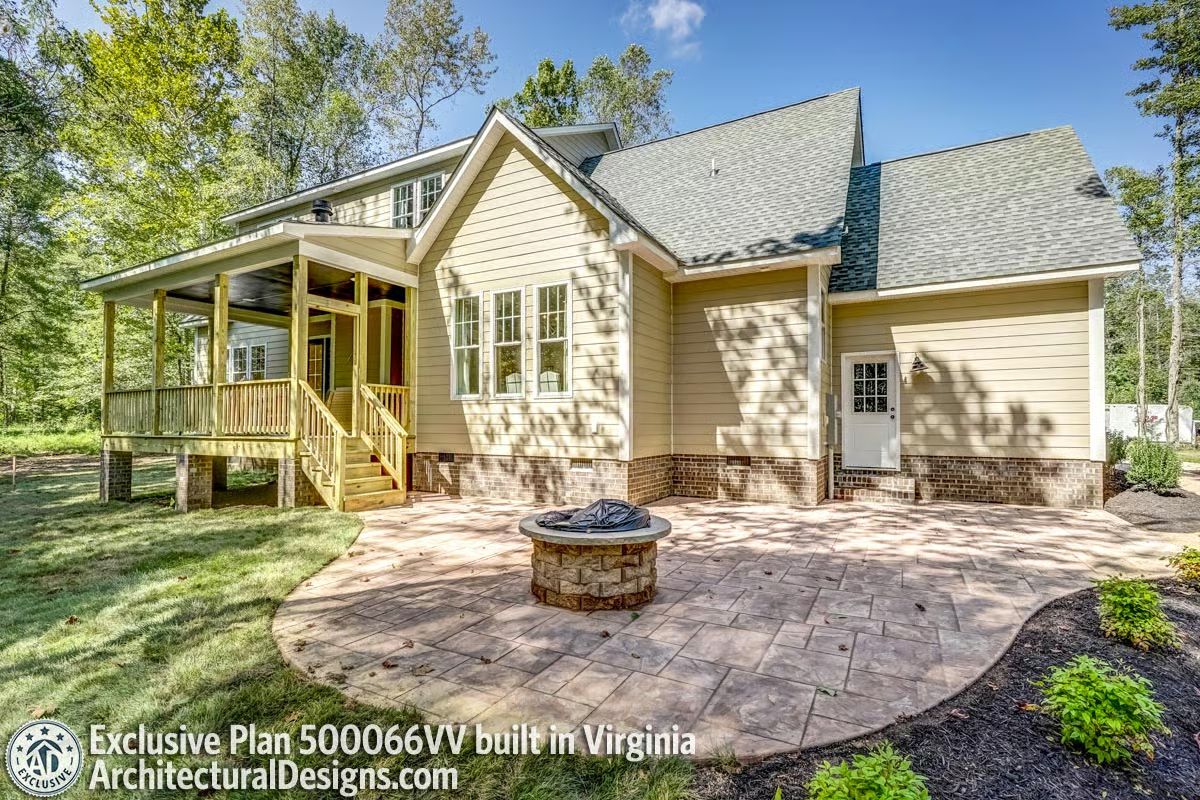 Stamped Concrete Patio and Fire Pit Built for Virginia Evenings