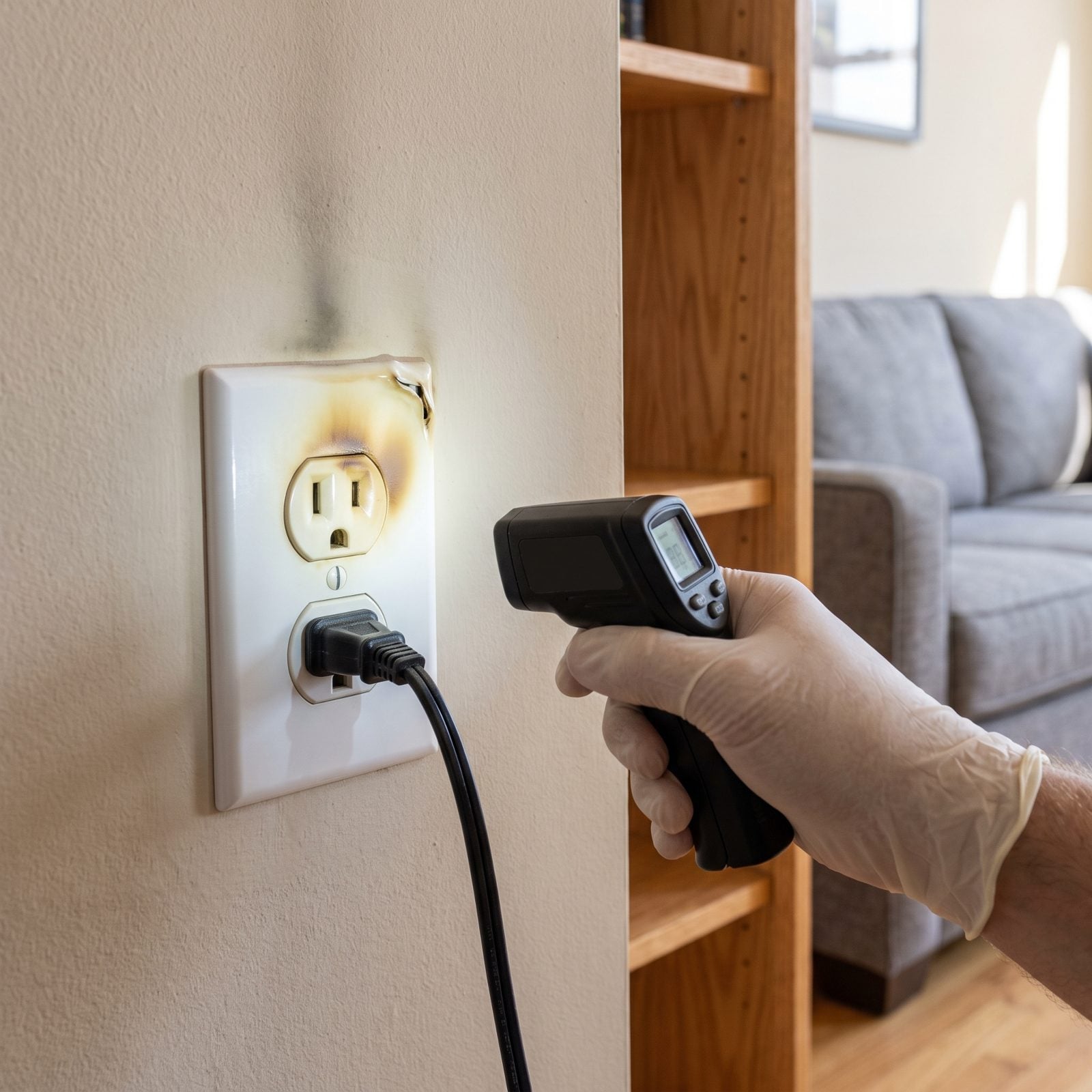 Heat Discoloration Around a Switch or Receptacle