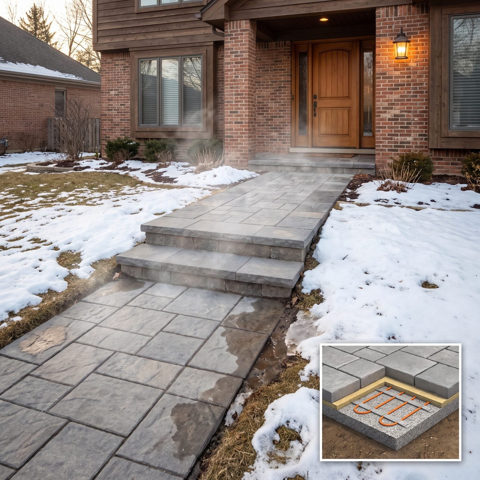 A Heated Front Walk That Melts Ice Before You Slip