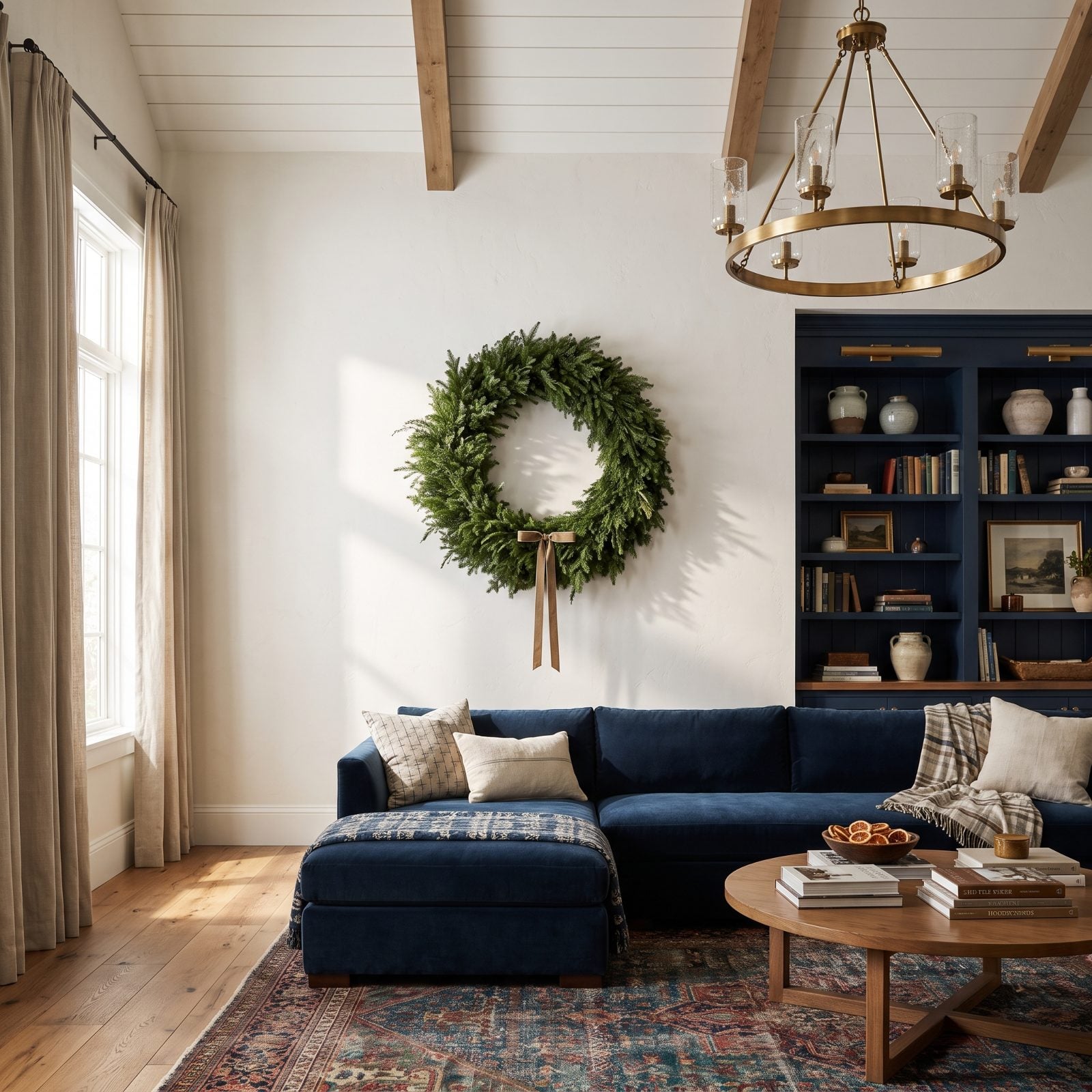 The High-Mounted Wreath That Stretches Your Ceiling