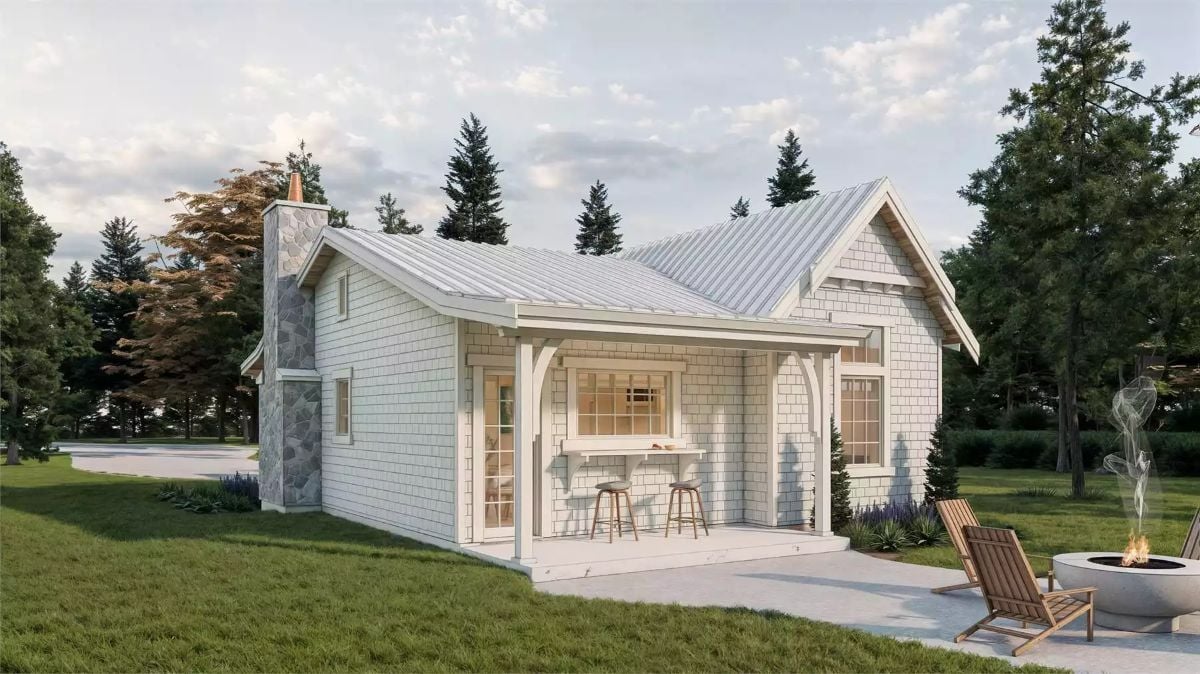 Shingle Siding and a Pass-Through Bar Window Built for Slow Weekend Mornings