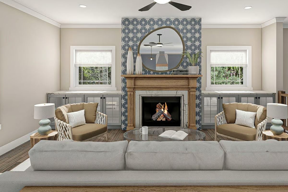 Star-Print Tile Surround That Actually Earns Its Place on That Wall