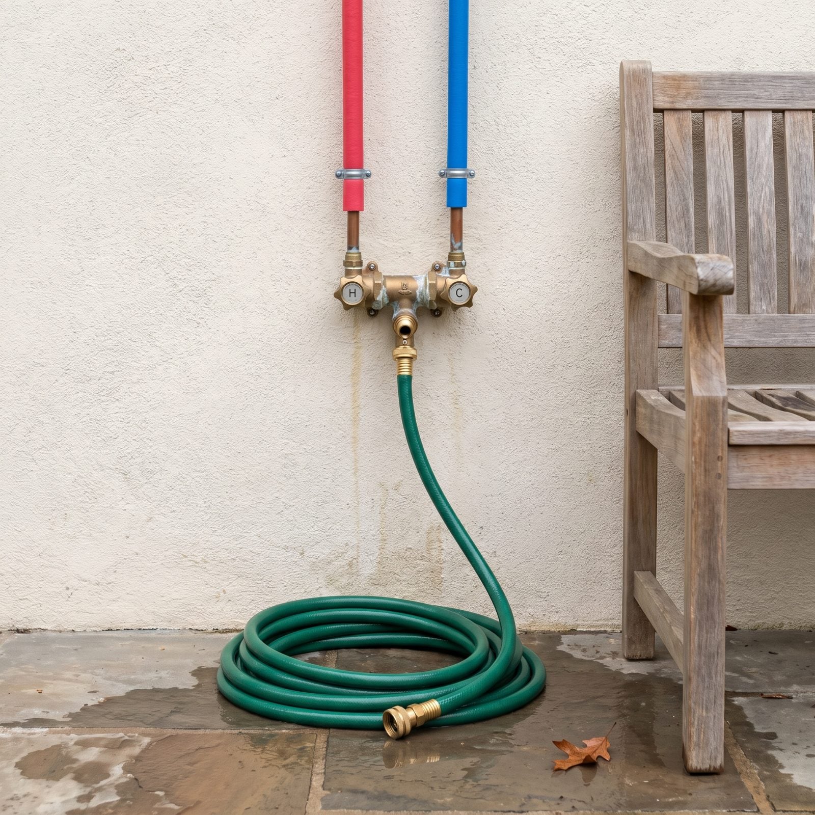 A Hot-Water Hose Bib for Washing Pets and Patio Furniture