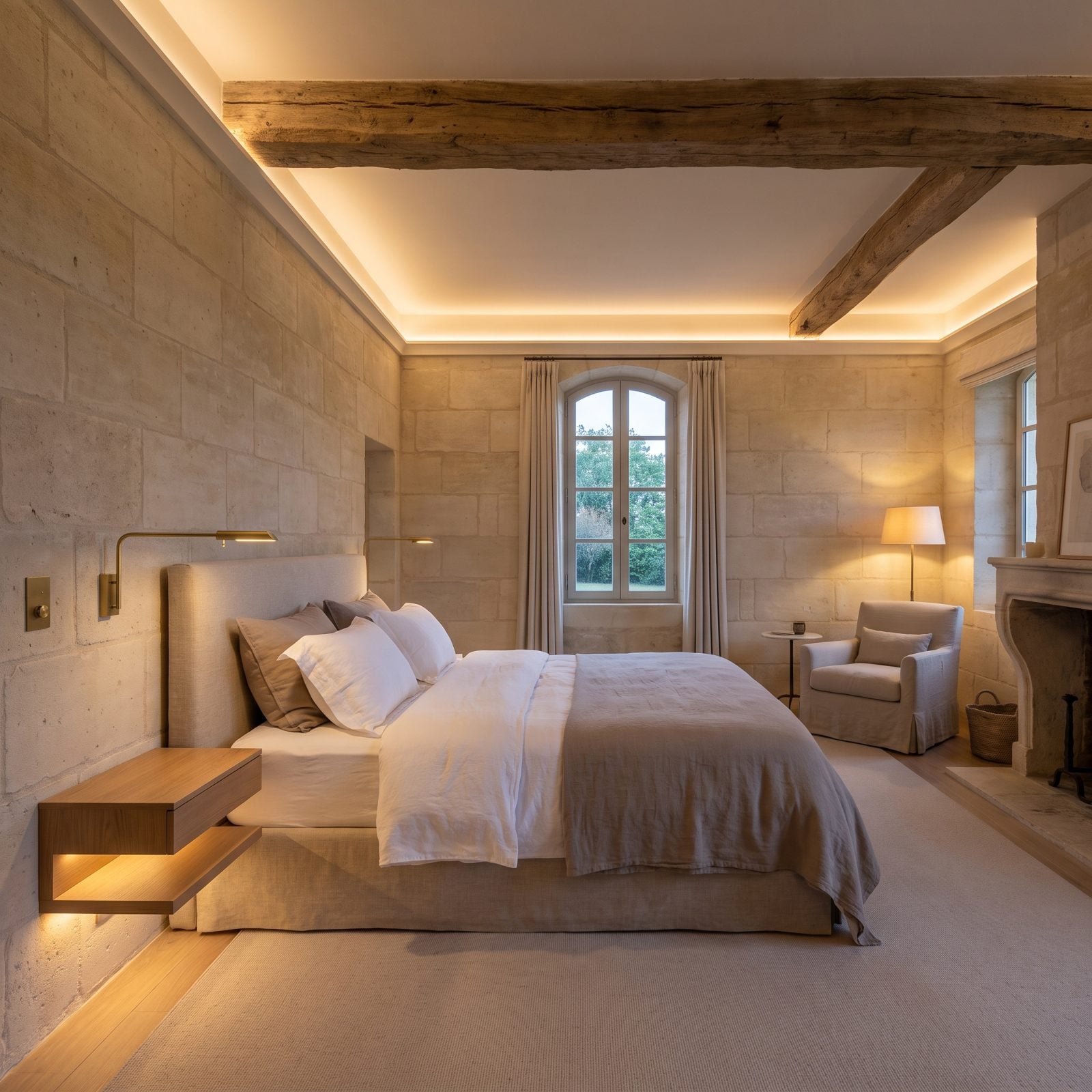 Hotel-Style Layered Bed Lighting You Control From the Pillow