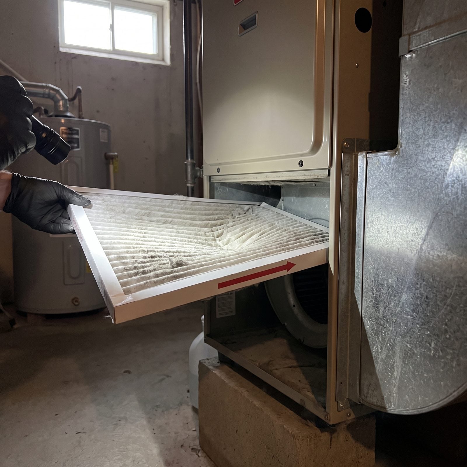 An HVAC Filter Installed Backward