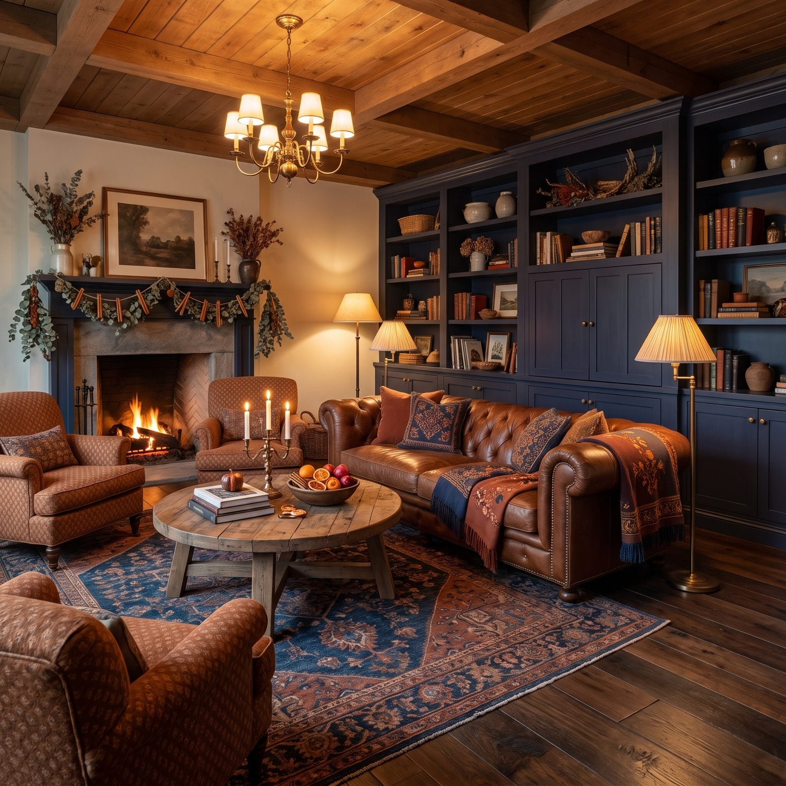 Indigo and Cinnamon: A Warm-Spiced Christmas Den That Skips the Obvious