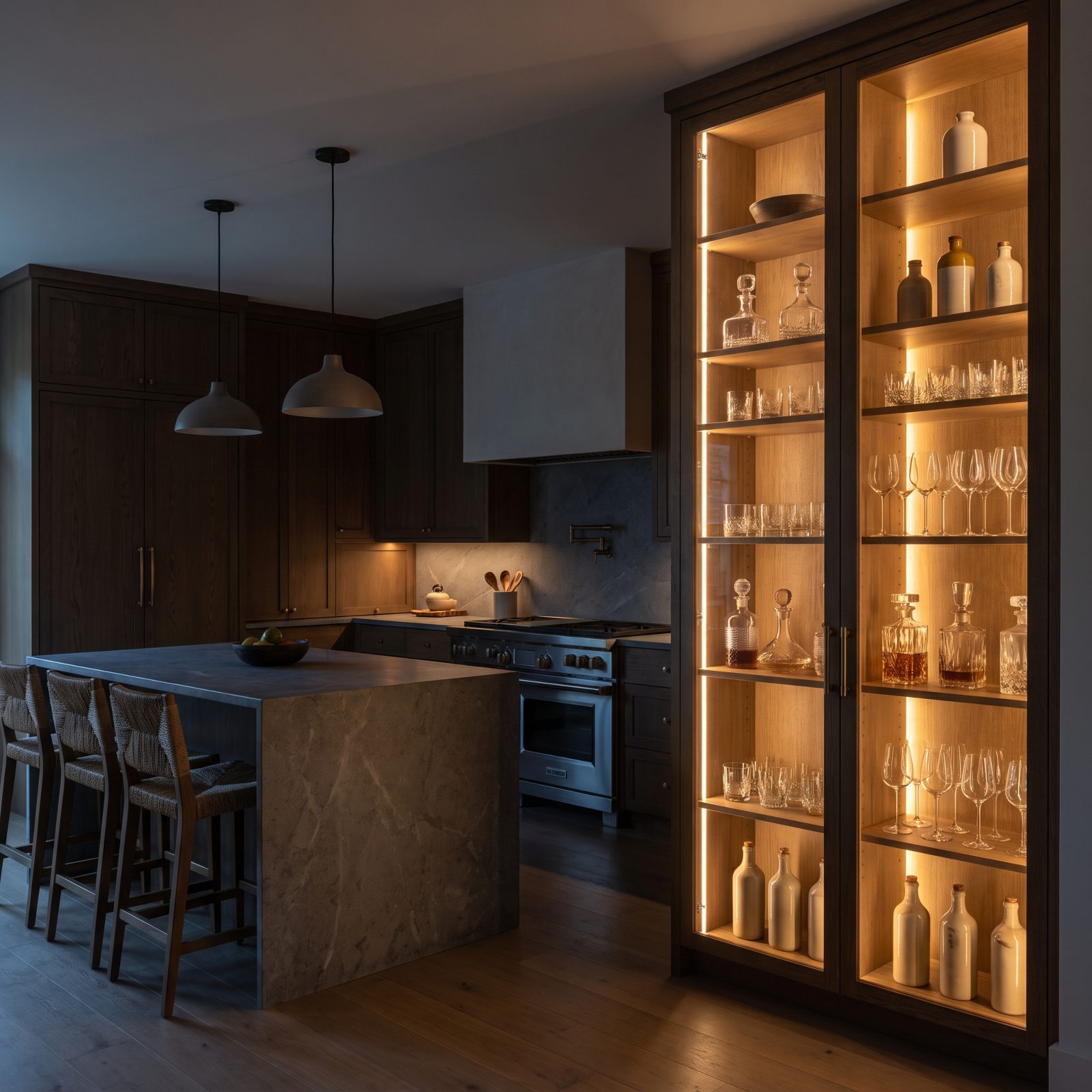 Interior Cabinet Lighting That Turns Storage Into a Display
