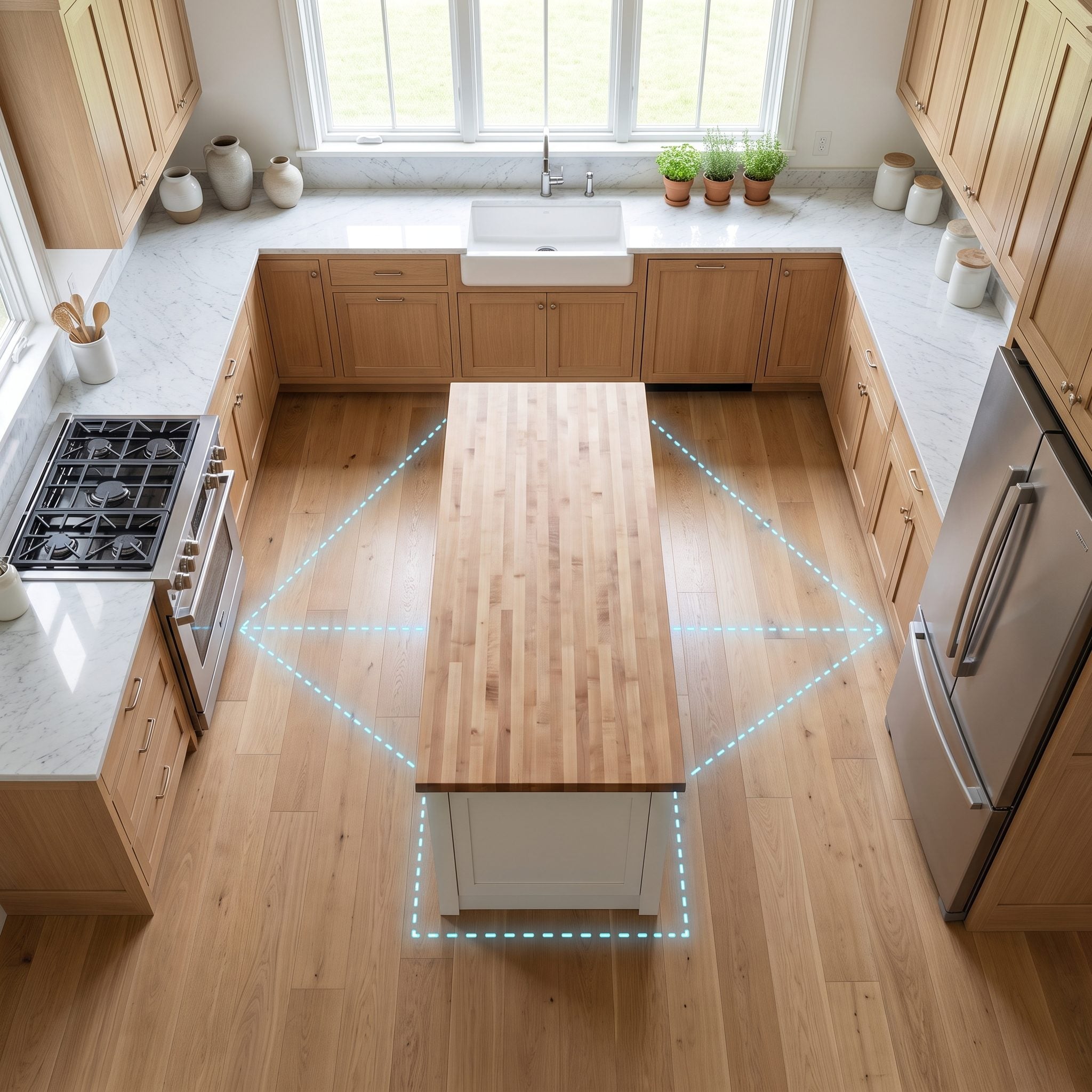 The Island Interrupted the Natural Route Between Sink, Range, and Refrigerator