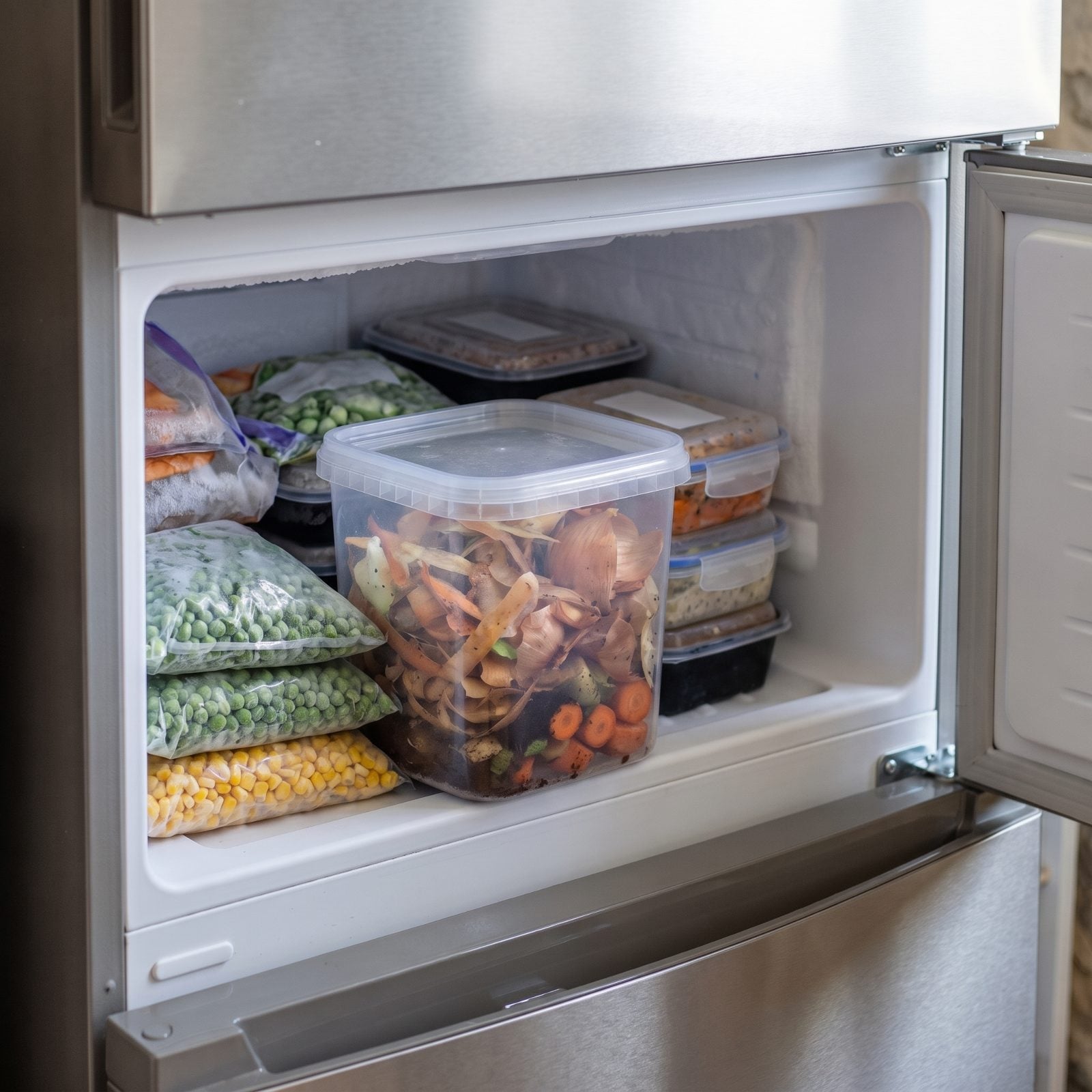 Keep the Compost Bin in the Freezer Instead of Under the Sink