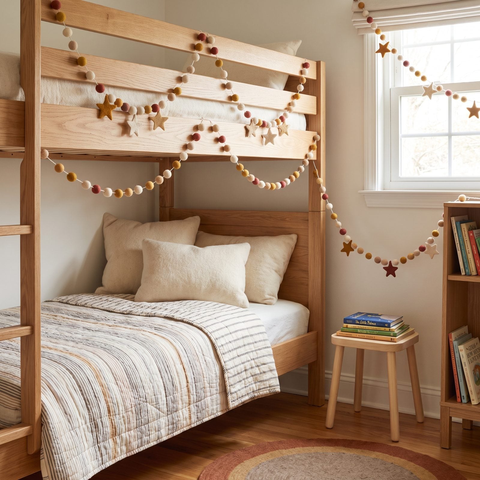 A Kids' Room Layered with Soft Felt Garlands