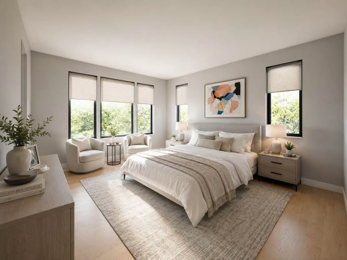 Neutral Tones and Two Armchairs Signal That Rest Is the Only Agenda Here
