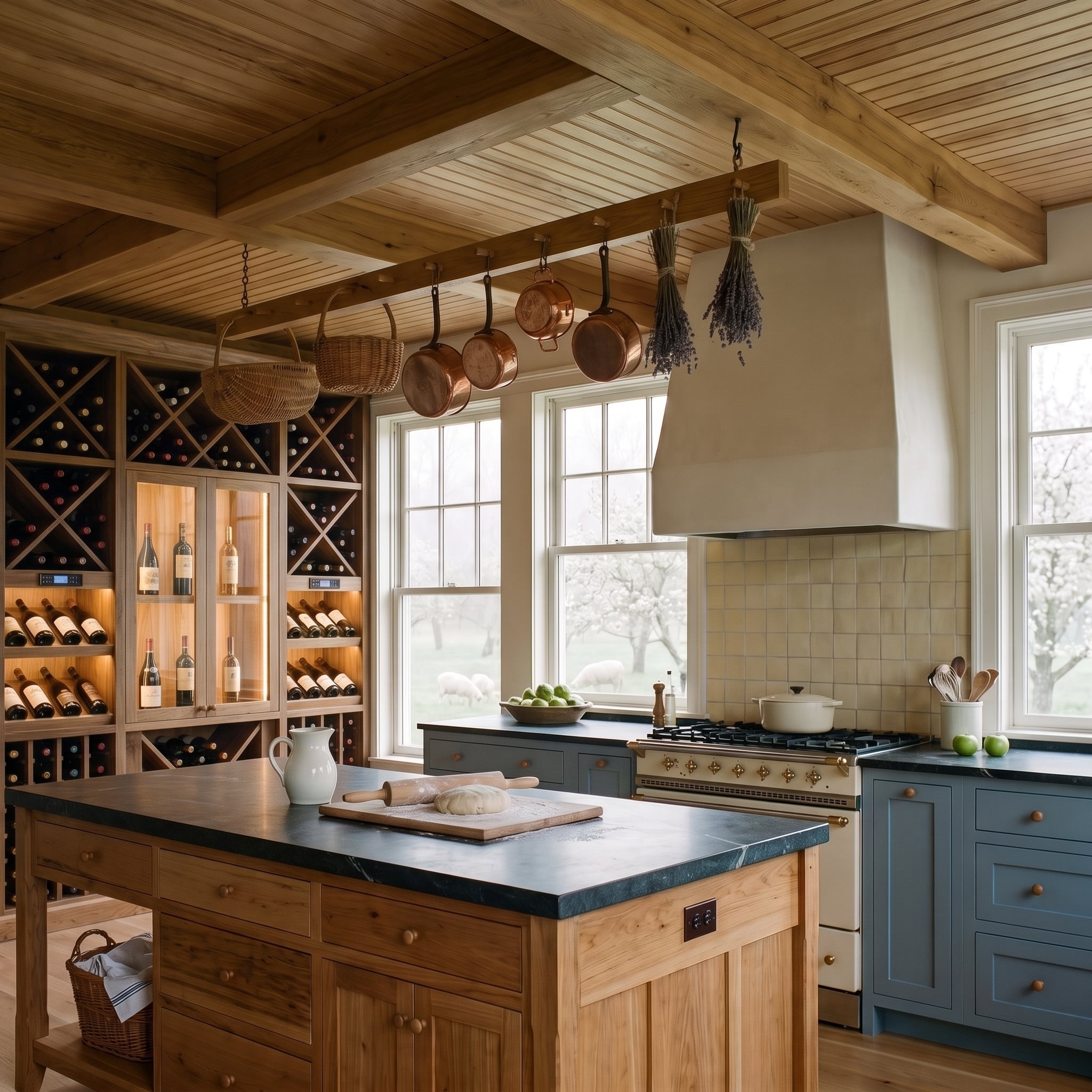 Copper Pans, Dried Lavender, and Beadboard That Actually Earns Its Place