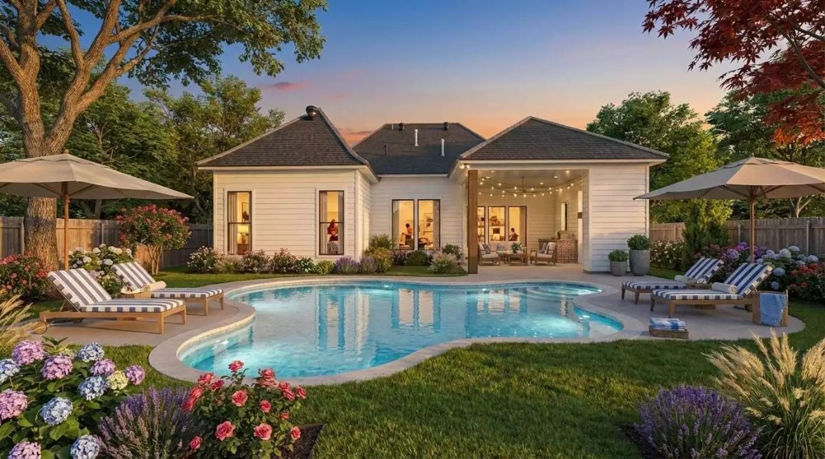 Kidney Pool at Golden Hour, String Lights Already On