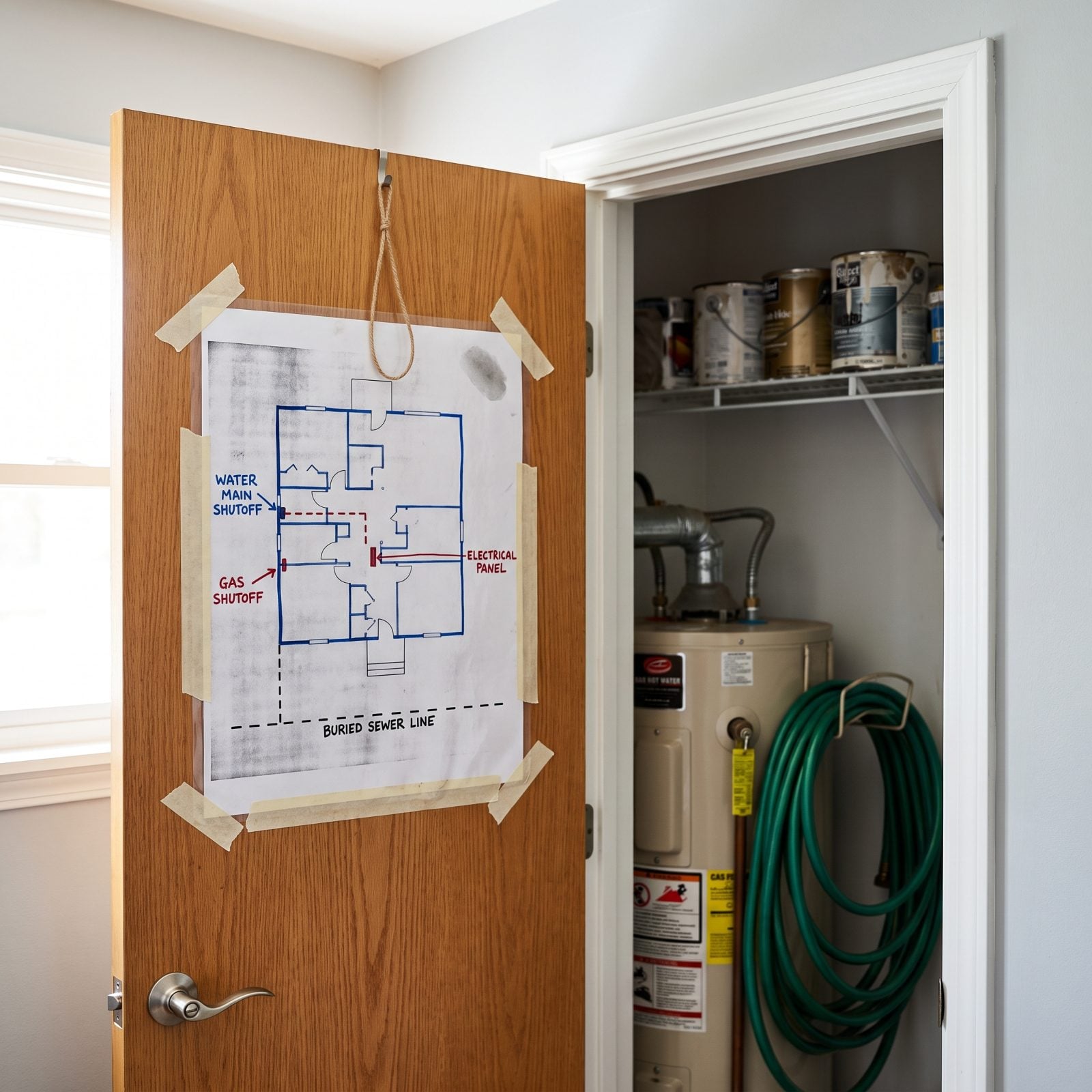 A Laminated Map of Buried Utilities and Household Shutoffs
