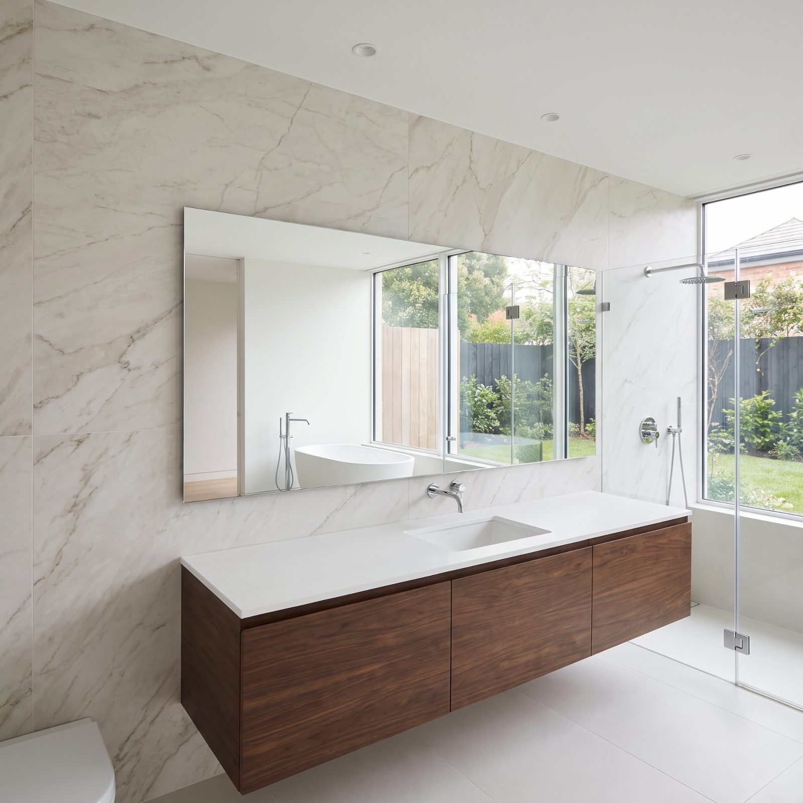 Large-Format Porcelain That Swallows the Grout Lines