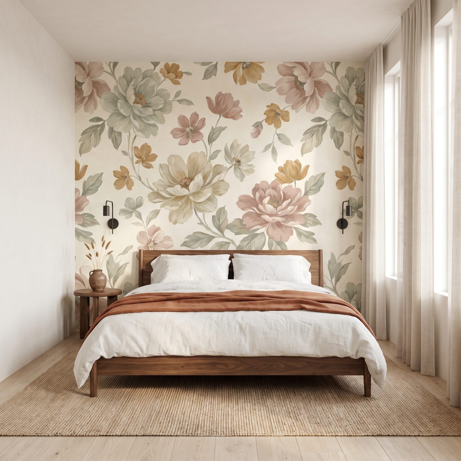 Large-Scale Floral Wallpaper