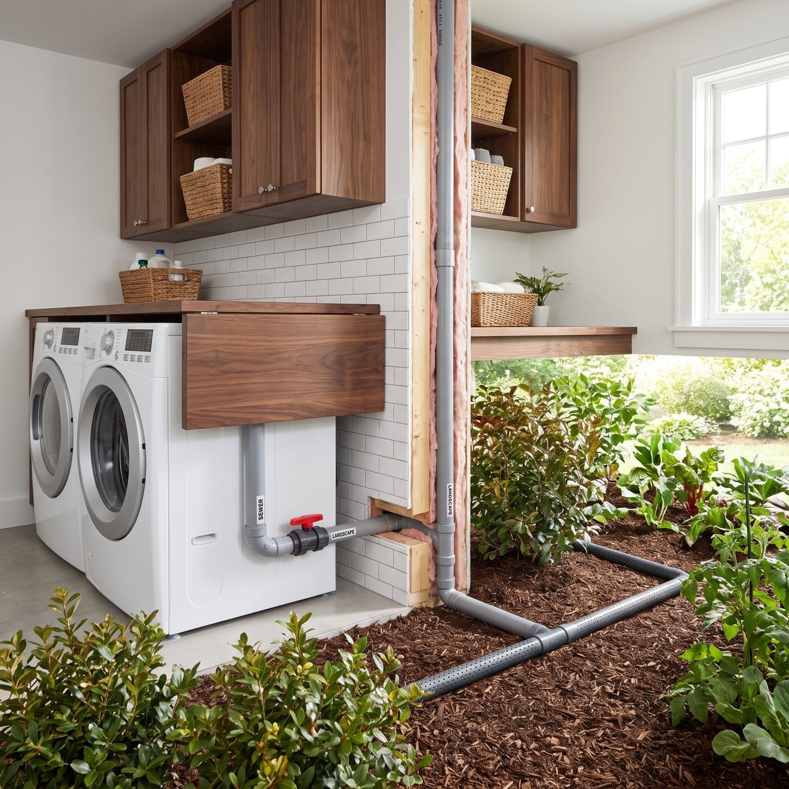 A Laundry-to-Landscape Line That Waters the Garden for Free