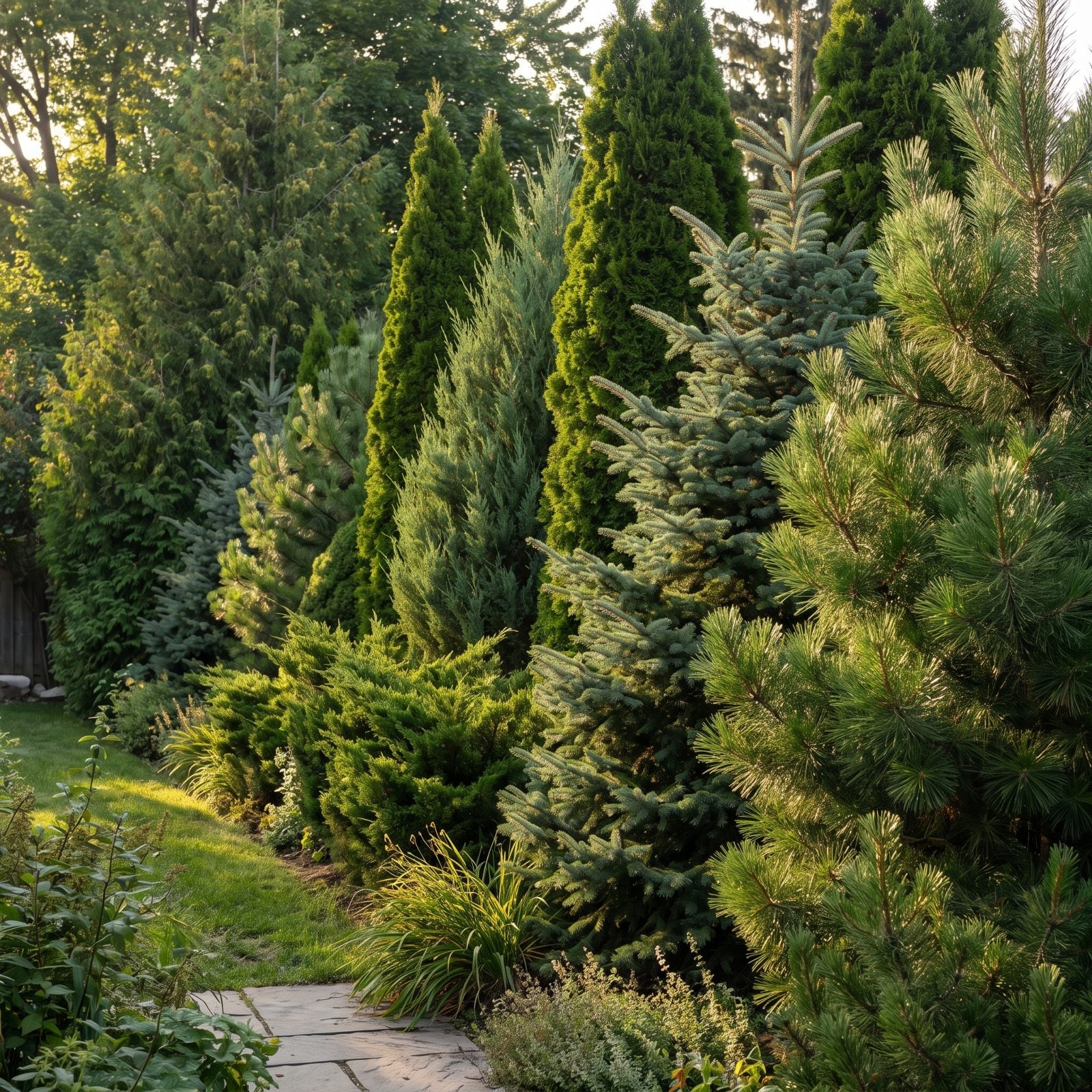 A Layered Evergreen Privacy Border