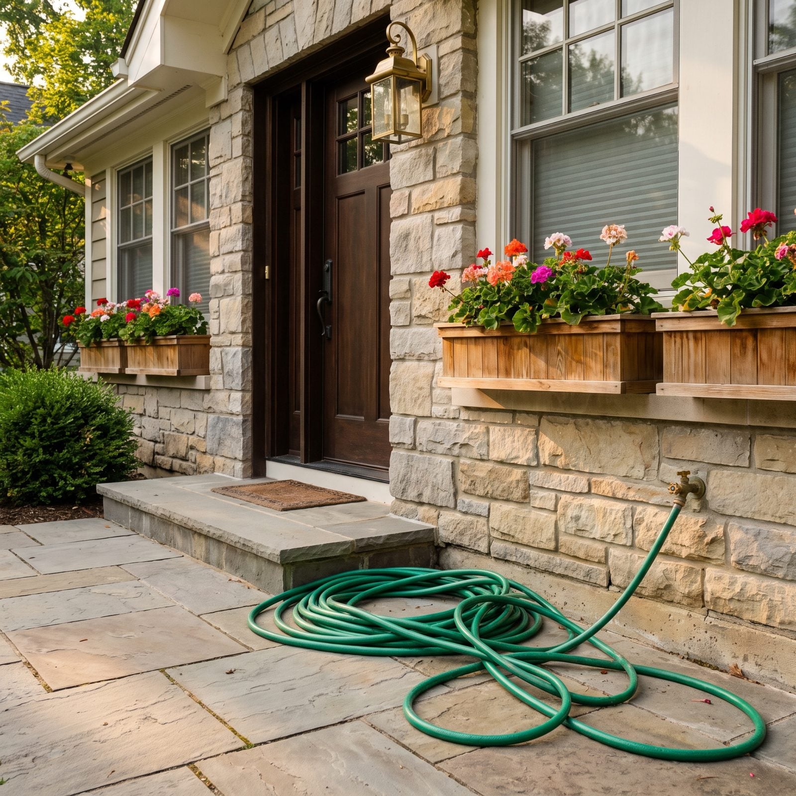Leaving Garden Hoses Tangled Near the Entrance