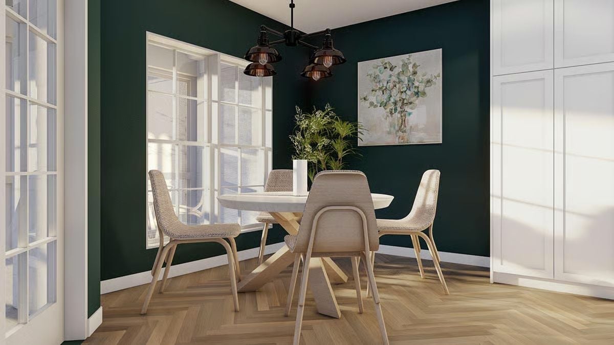 Dark Green Walls That Pull the Whole Room Into Focus