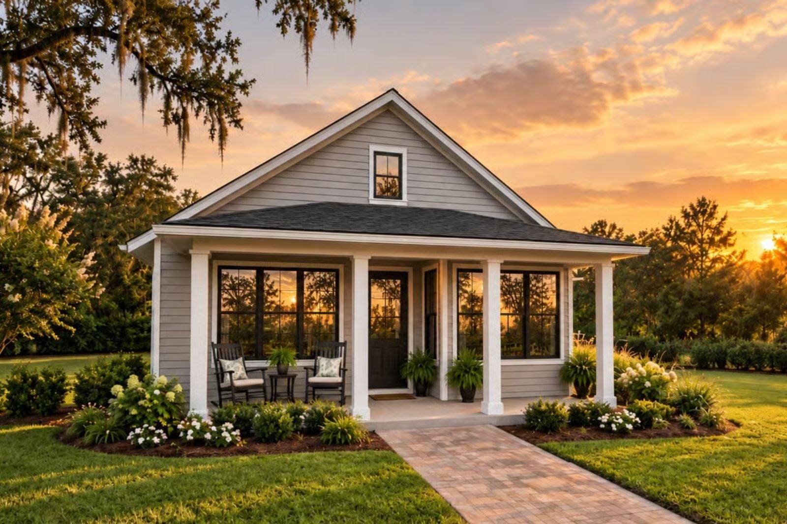 Live Oak 3-Bedroom Cottage with Covered Front Porch Designed for Homeowners with a Soft Spot for Front Porches and Slow Mornings (Floor Plan)